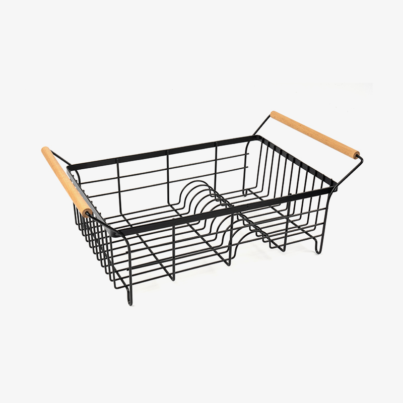 Tørkestativ i rustfritt stål med bestikkholder og dreneringsbrett