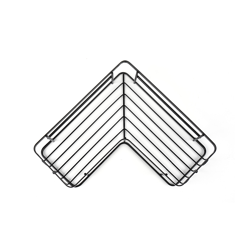 Sort hjørnedusj Caddy Veggmontert rustfritt stål