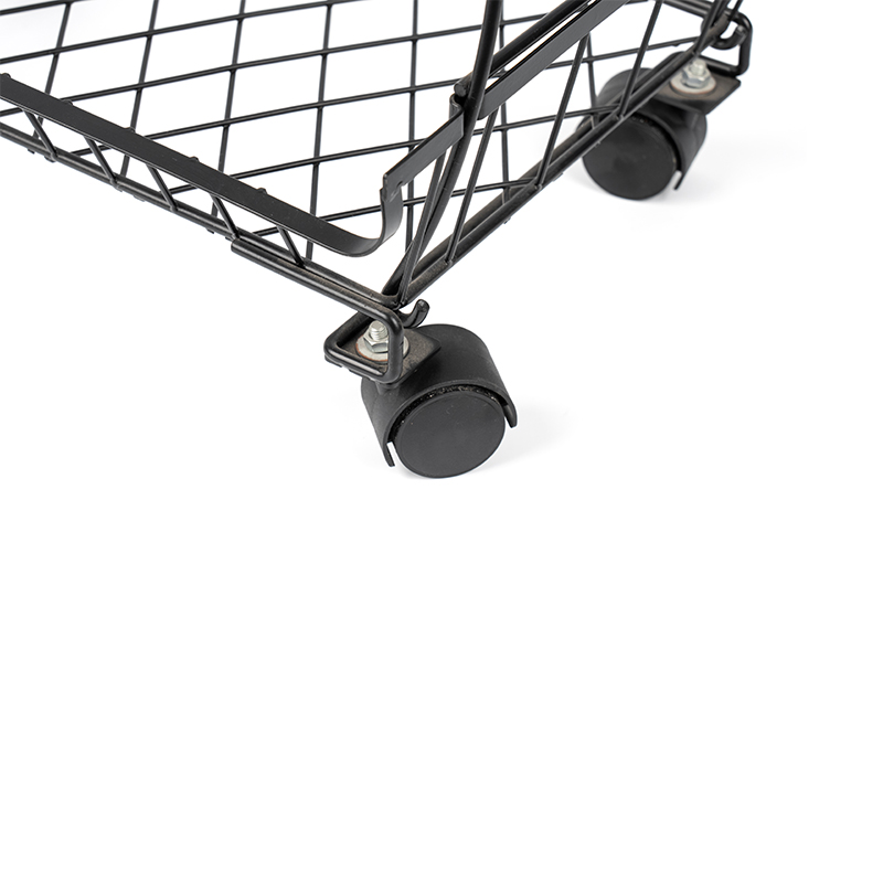 4-lags stablebar frukt- og grønnsakskurv med rullende hjul