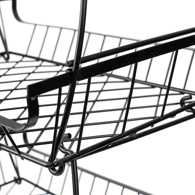 4-lags stablebar frukt- og grønnsakskurv med rullende hjul