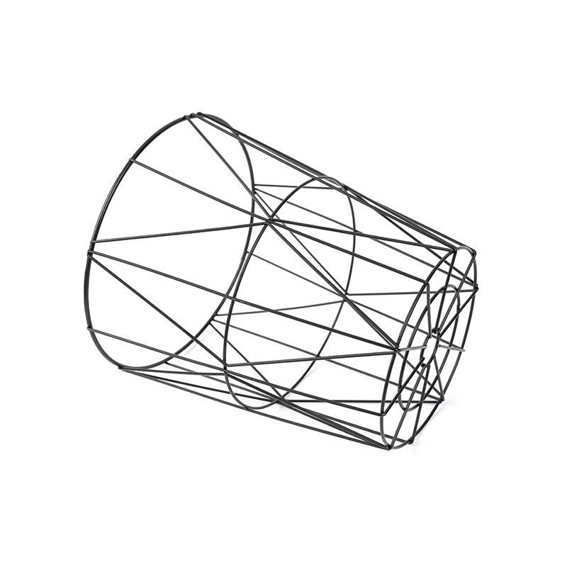 Svart rund søppelbøtte med netting for kontor og soverom