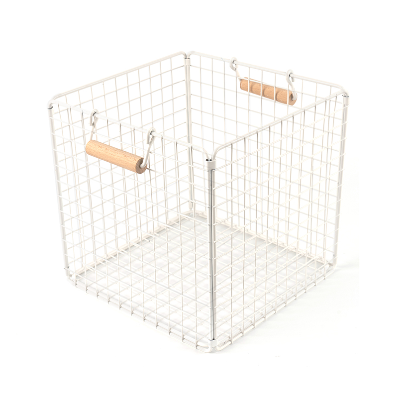 Trådoppbevaringskurver med trehåndtak for pantry