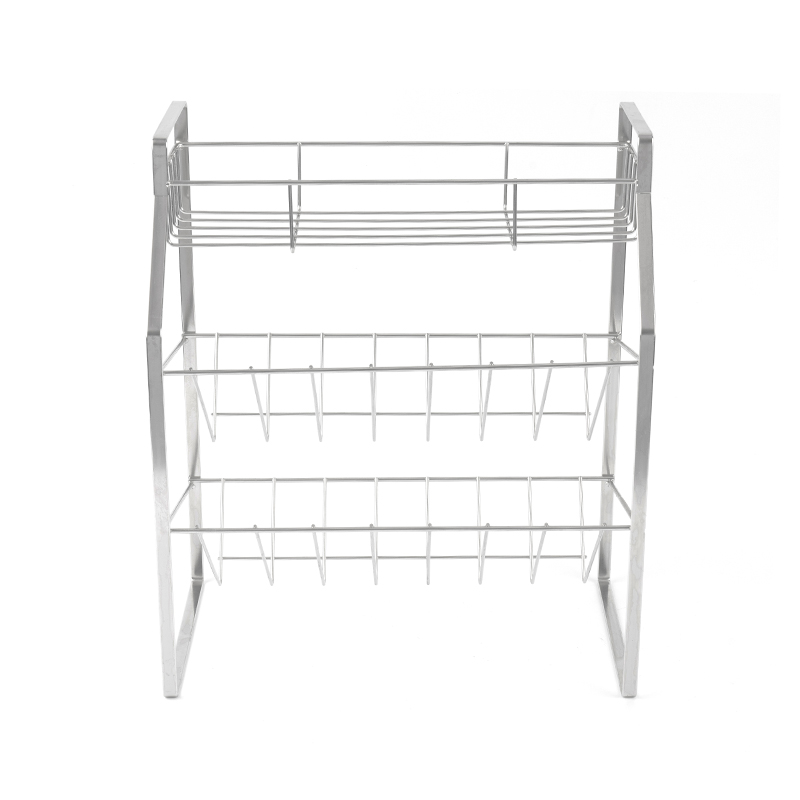 3-lags sort krydderhylle med veggfeste for kjøkken