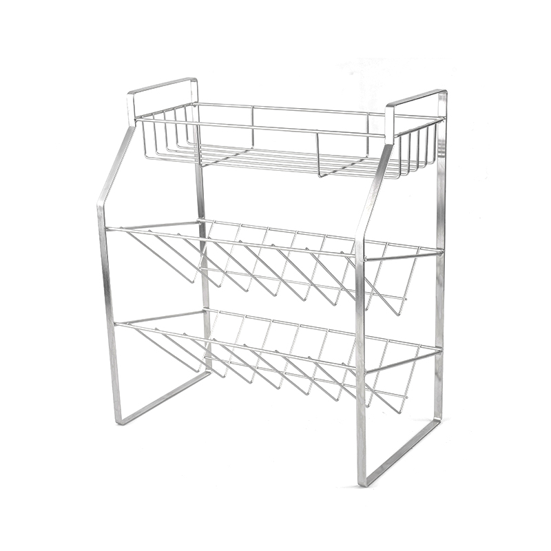 3-lags sort krydderhylle med veggfeste for kjøkken