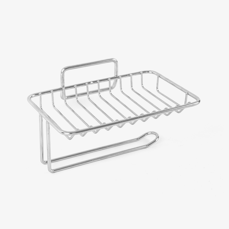 Keramisk såpeskål med selvdrenerende og rustfritt stålstativ