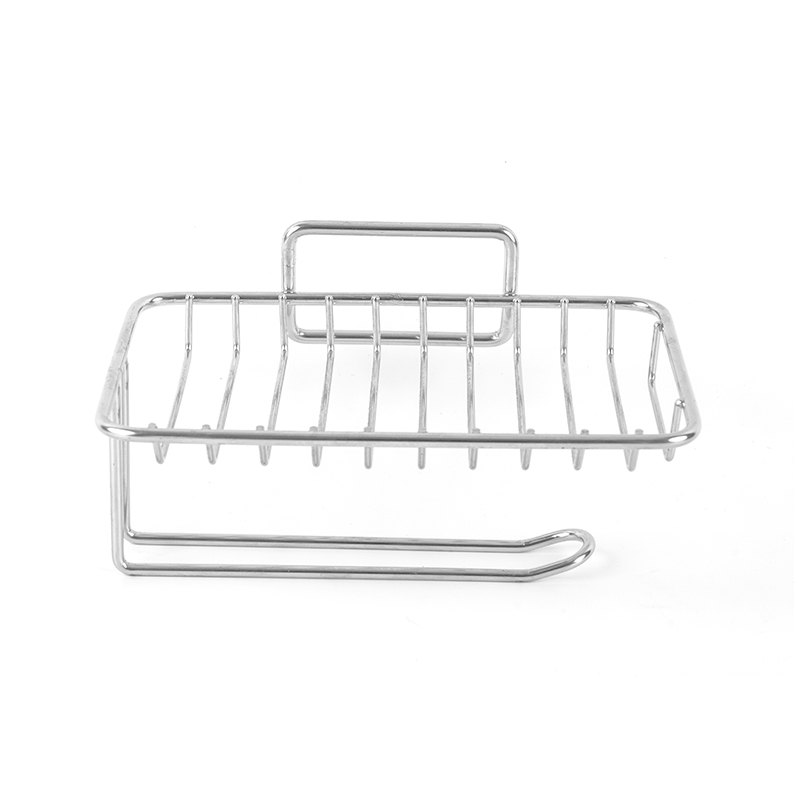 Keramisk såpeskål med selvdrenerende og rustfritt stålstativ