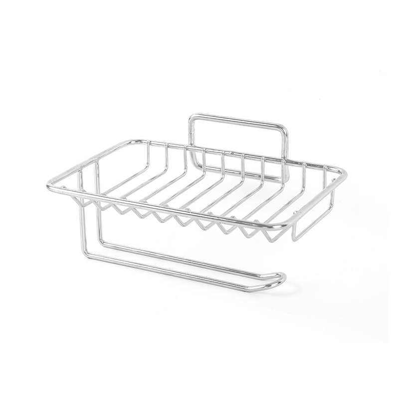 Keramisk såpeskål med selvdrenerende og rustfritt stålstativ