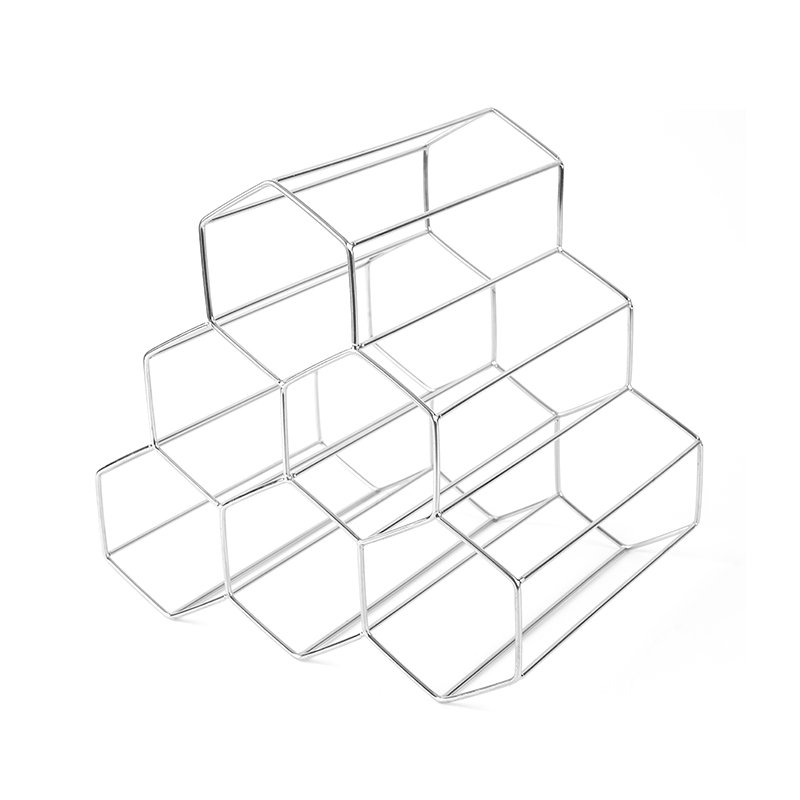 3-lags frittstående vinflaskestativ for benkeplate