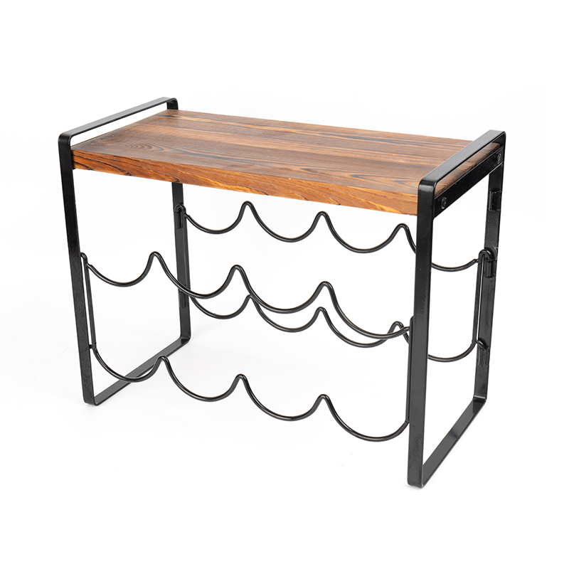 Rustikk tre benkeplate vinstativ flasker Ingen nødvendig montering