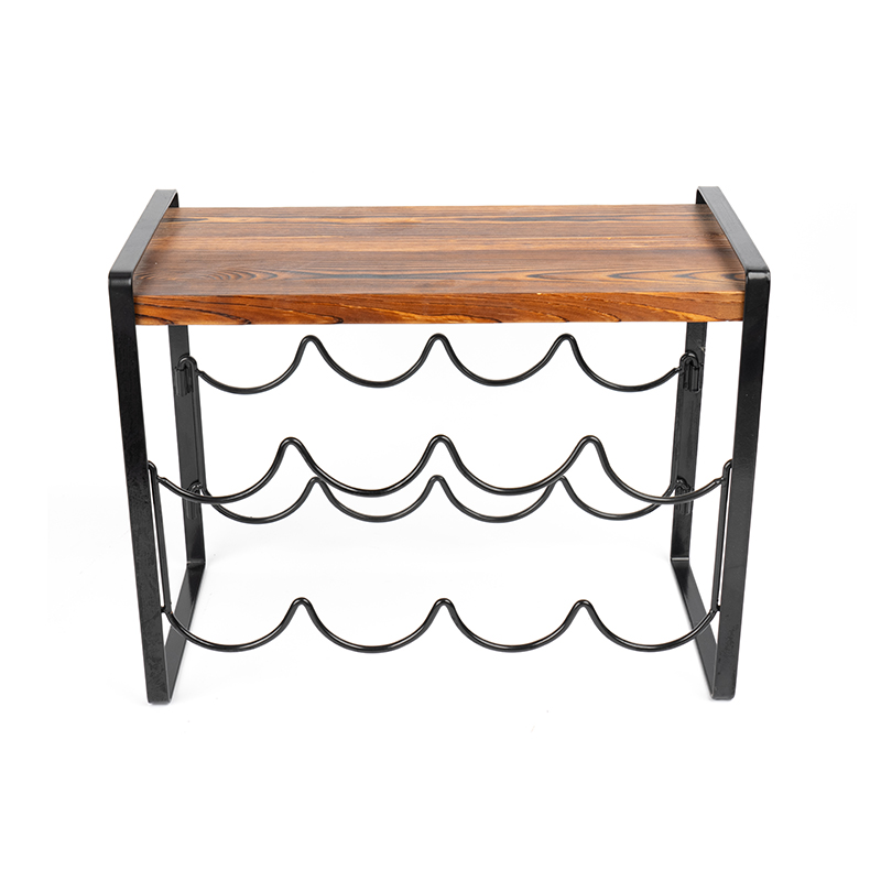 Rustikk tre benkeplate vinstativ flasker Ingen nødvendig montering