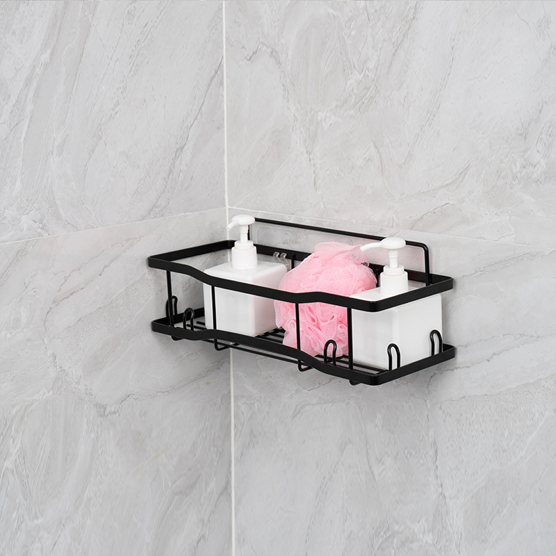 Veggmontert metalltrådsoppbevaringskurv for kjøkken og bad